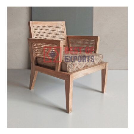 Alhen Wooden Cane Arm Chair